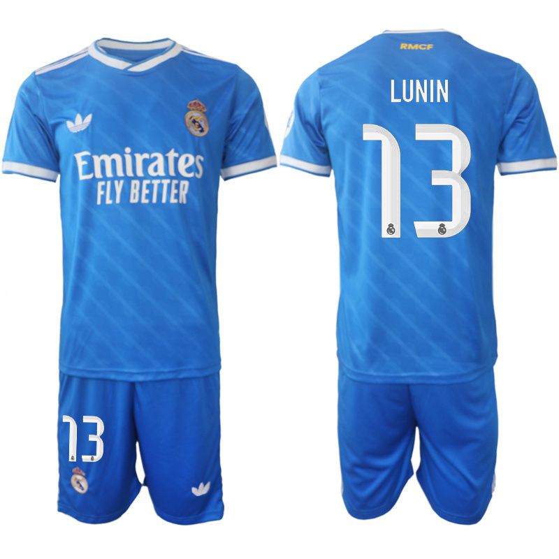 Men 2025-2026 Club Real Madrid away blue #13 Soccer Jersey->real madrid jersey->Soccer Club Jersey